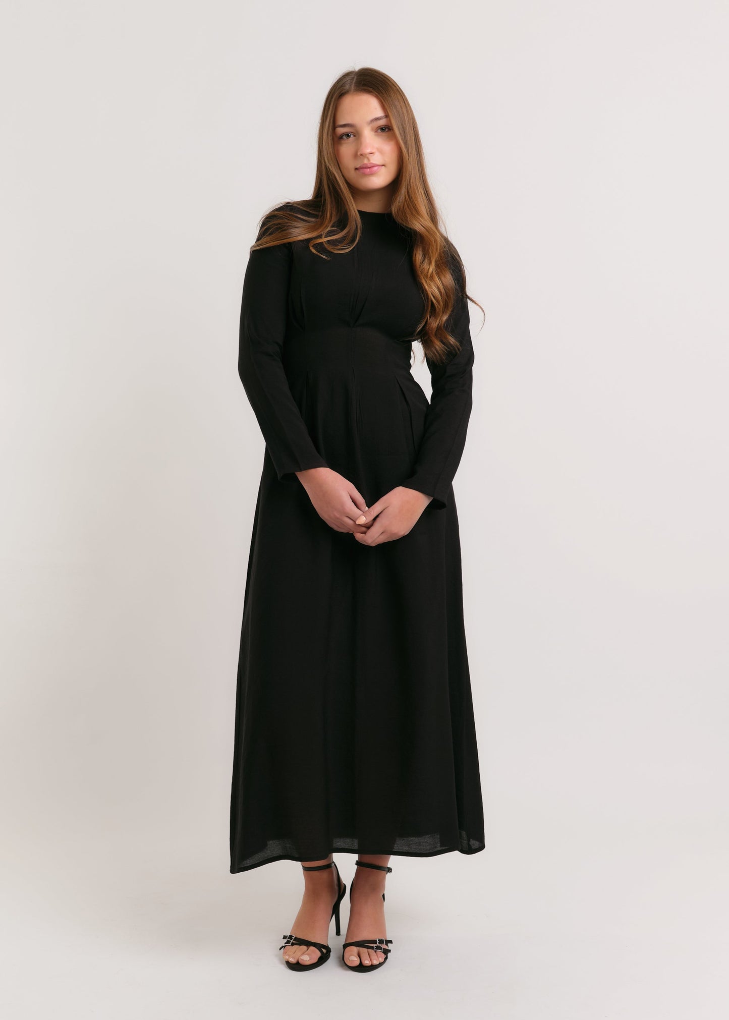 CINCHED WAIST MAXI DRESS