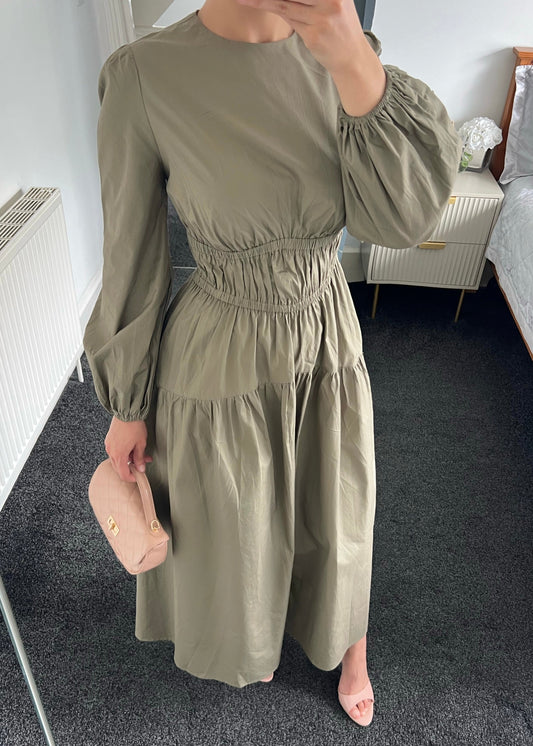 A-LINE MAXI DRESS - KHAKI